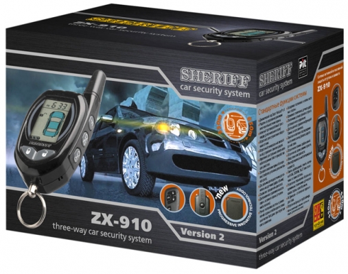 Автосигнализация с 2-ух стороней связью Sheriff ZX-910 Sheriff ZX-910. Технические характеристики ZX-910.