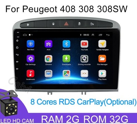 Магнитола Android 1G-16G Peugeot 408 308 Магнитола Android 1G-16G Peugeot 408 308